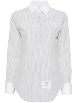 Thom Browne полосатая рубашка с закругленным воротником, белый