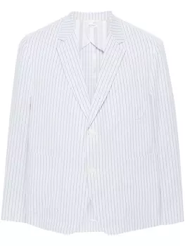 Thom Browne полосатый пиджак из сирсакера, белый