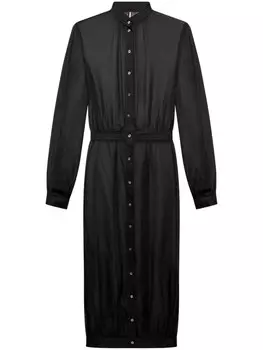 Thom Browne полупрозрачное платье миди, черный