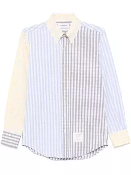 Thom Browne поплиновая рубашка в клетку гингем, синий