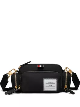 Thom Browne поясная сумка с нашивкой-логотипом, черный