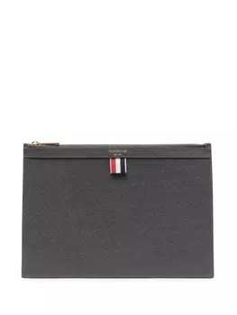 Thom Browne прямоугольный клатч из зернистой кожи, серый