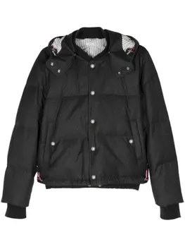 Thom Browne пуховик с капюшоном, серый