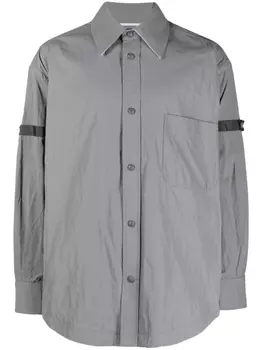 Thom Browne рубашка на пуговицах с длинными рукавами, серый