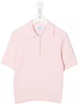 Thom Browne рубашка поло фактурной вязки, розовый
