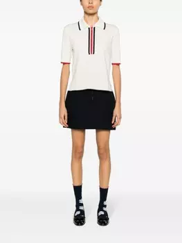 Thom Browne рубашка поло из вирджинской шерсти с полосками RWB, белый