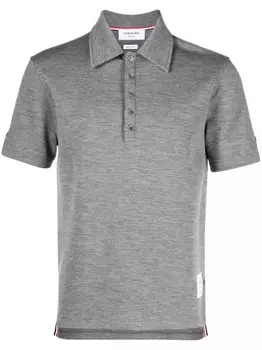 Thom Browne рубашка поло с нашивкой-логотипом, серый