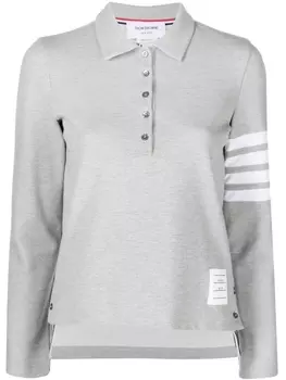Thom Browne рубашка поло с полосками 4-Bar, серый