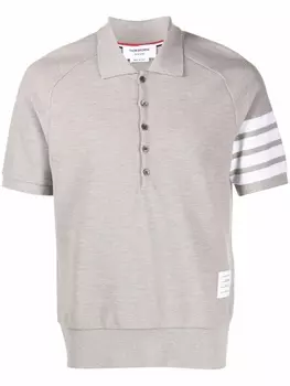 Thom Browne рубашка поло с полосками 4-Bar, серый