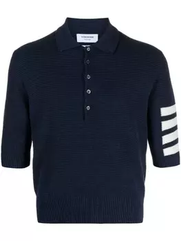 Thom Browne рубашка поло с полосками 4-Bar, синий
