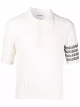 Thom Browne рубашка поло с полосками 4-Bar, белый