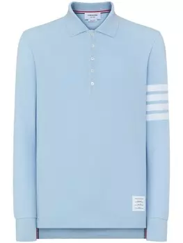 Thom Browne рубашка поло с тремя полосками и длинными рукавами, синий