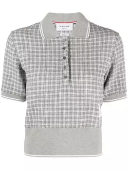 Thom Browne рубашка поло в клетку, серый