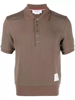 Thom Browne рубашка поло в рубчик, коричневый