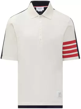 Thom Browne рубашка поло в стиле колор-блок, белый