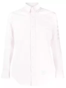 Thom Browne рубашка с атласными полосками 4-Bar, розовый