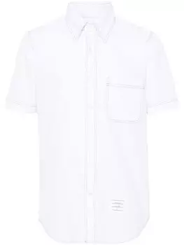 Thom Browne рубашка с декоративной строчкой, белый
