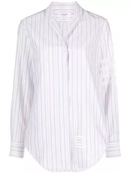 Thom Browne рубашка с длинными рукавами и полосками 4-Bar, белый