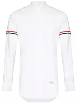 Thom Browne рубашка с длинными рукавами и полосками RWB, белый