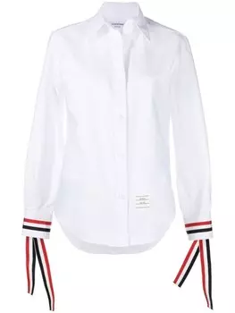 Thom Browne рубашка с контрастными манжетами, белый