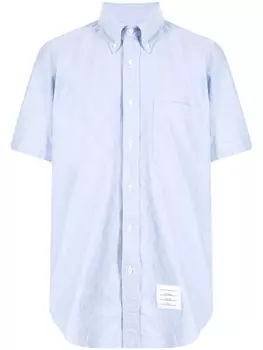 Thom Browne рубашка с нашивкой-логотипом, синий