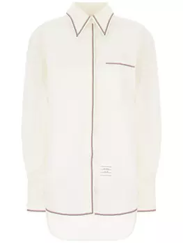 Thom Browne рубашка с отделкой в полоску, белый