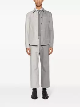 Thom Browne рубашка в стиле колор-блок, серый