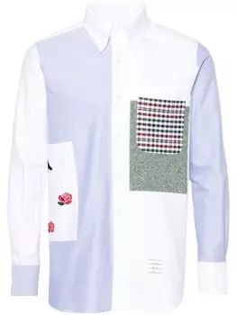 Thom Browne рубашка в стиле колор-блок, синий