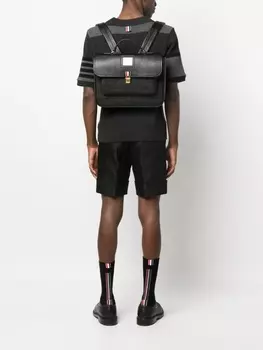 Thom Browne рюкзак из зернистой кожи, черный