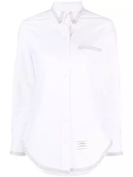 Thom Browne RWB trim Oxford shirt, белый