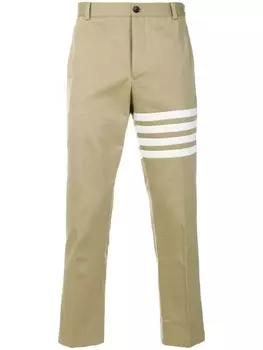 Thom Browne Seamed 4-Bar Stripe Unconstructed Chino Trouser In Cotton Twill, нейтральный цвет
