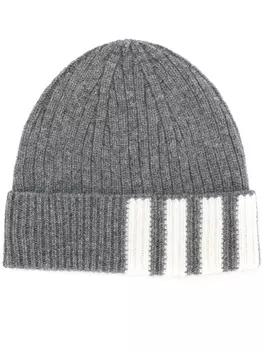 Thom Browne шапка ребристой вязки, серый