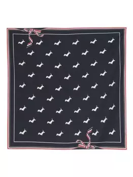 Thom Browne шелковый платок с принтом Hector, синий