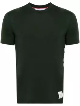 Thom Browne шерстяная футболка с отделкой в полоску, зеленый