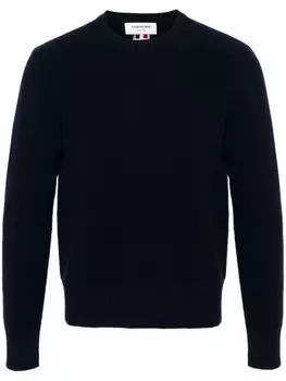 Thom Browne шерстяной джемпер с полосками RWB, синий