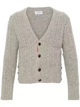 Thom Browne шерстяной кардиган крупной вязки, серый