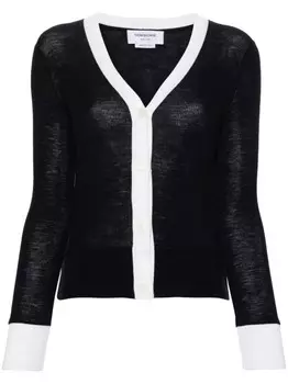 Thom Browne шерстяной кардиган с контрастной отделкой, синий