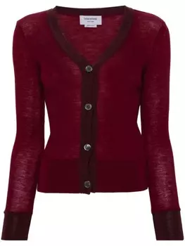 Thom Browne шерстяной кардиган с V-образным вырезом, красный