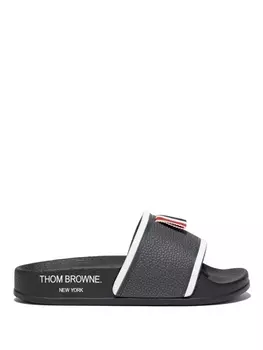 Thom Browne шлепанцы с полосками RWB, серый