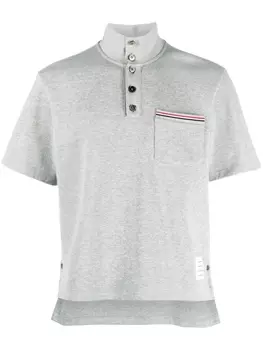 Thom Browne short-sleeve polo shirt, серый