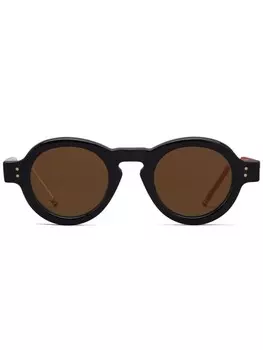 Thom Browne солнцезащитные очки в круглой оправе, синий