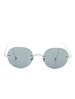 Thom Browne солнцезащитные очки в круглой оправе, серебряный