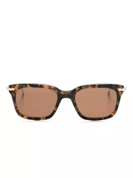 Thom Browne солнцезащитные очки в квадратной оправе, коричневый