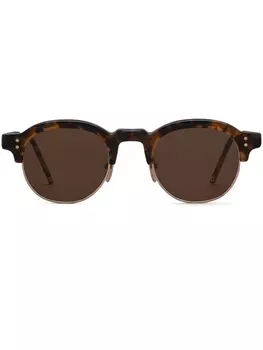Thom Browne солнцезащитные очки в оправе черепаховой расцветки, коричневый