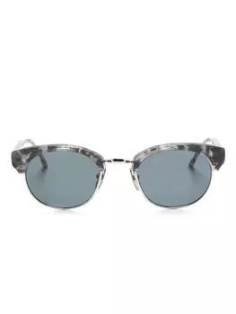 Thom Browne солнцезащитные очки в овальной оправе, серый