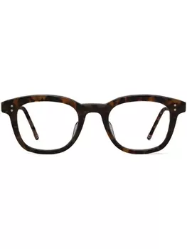 Thom Browne солнцезащитные очки в прямоугольной оправе, коричневый