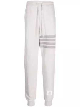 Thom Browne спортивные брюки с отделкой в полоску, серый