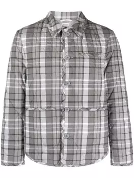 Thom Browne стеганая куртка-рубашка в клетку, серый