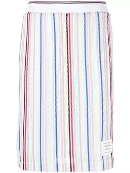Thom Browne striped straight skirt, белый