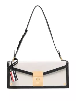 Thom Browne сумка на плечо из канваса с ярлыком RWB, нейтральный цвет